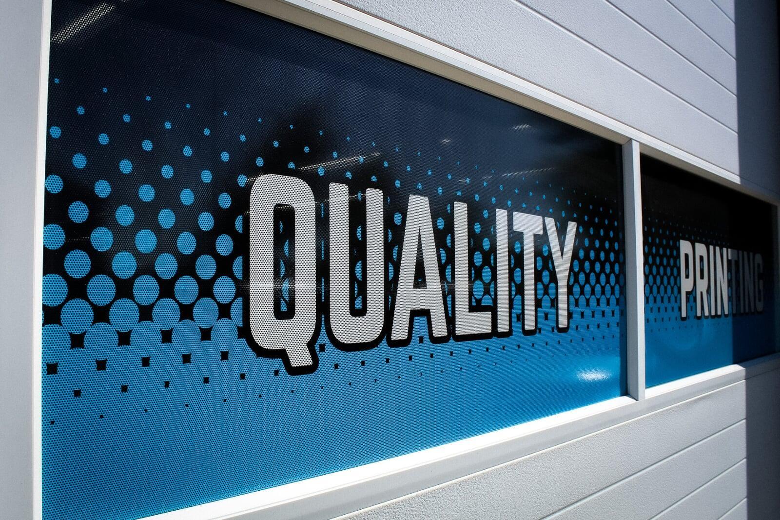 Example of custom printed fence slats installed on baseball field chain link fence